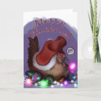Merry Cluckmas. Feestdagen Kaart