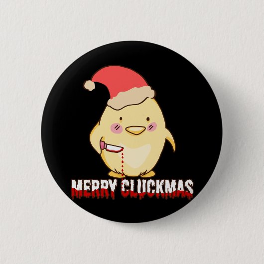 Merry Cluckmas, grappige kerstkip Ronde Button 5,7 Cm (Voorkant)