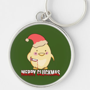Merry Cluckmas, grappige kerstkip Sleutelhanger