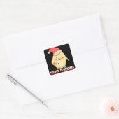 Merry Cluckmas, grappige kerstkip Vierkante Sticker (Envelop)