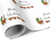 Merry Cluckmas. Sinterpapier voor kersttanden en k Cadeaupapier (Rol Hoek)