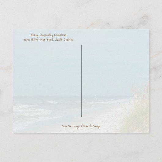 Merry Coastal Christmas Hilton Head Island Beach Feestdagenkaart (Achterkant)