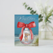 Merry Coastal Christmas Hilton Head Island Beach Feestdagenkaart (Staand voorkant)