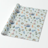 Merry Coastal Christmas Wrapping Paper Cadeaupapier (Uitgerold)