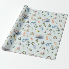 Merry Coastal Christmas Wrapping Paper Cadeaupapier