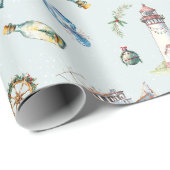 Merry Coastal Christmas Wrapping Paper Cadeaupapier (Rol Hoek)