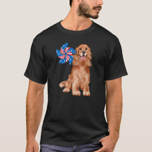 Merry Cocker Spaniel USA Vlag Patriottische Reddin T-shirt