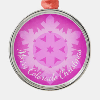 Merry Colorado-ornament voor kerstroze snowflake Metalen Ornament