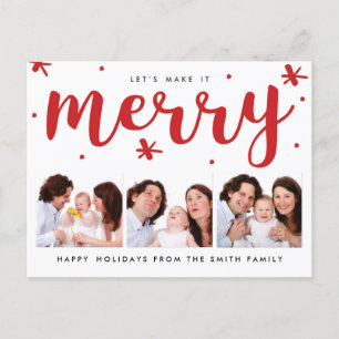 Merry Confetti Christmas Post Kaart