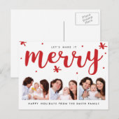 Merry Confetti Christmas Post Kaart (Voorkant / Achterkant)