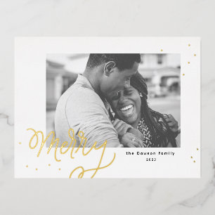 Merry Confetti Festive Photo Holiday Briefkaart