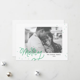 Merry Confetti Festive Photo Holiday Card Feestdagenkaart