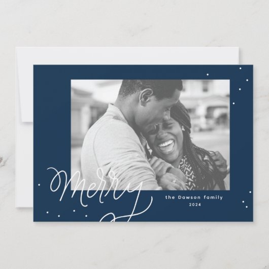 Merry Confetti Festive Photo Holiday Card Feestdagenkaart (Voorkant)