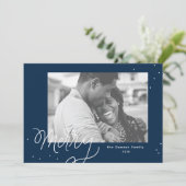 Merry Confetti Festive Photo Holiday Card Feestdagenkaart (Staand voorkant)