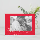 Merry Confetti Festive Photo Holiday Card Feestdagenkaart (Staand voorkant)