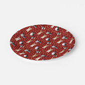 Merry Corgchaustekst - het rode patroon van Kerstm Papieren Bordje (Gekanteld)