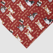 Merry Corgchaustekst - het rode patroon van Kerstm Tissuepapier (Detail)