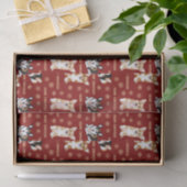 Merry Corgchaustekst - het rode patroon van Kerstm Tissuepapier (Geschenk)