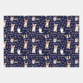 Merry Corgchaustekst - kerstcorgi-patronen Inpakpapier Vel (Voorkant 2)