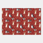 Merry Corgchaustekst - kerstcorgi-patronen Inpakpapier Vel (Voorkant)