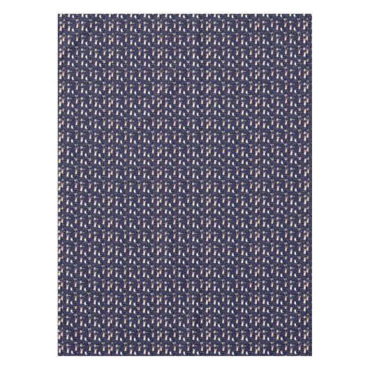 Merry Corgchaustekst - Kerstmis blauw patroon Tafelkleed (Voorkant)