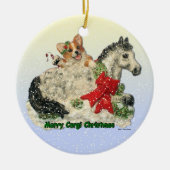 "Merry Corgi Kerstmis" Corgi & Pony ornament (Voorkant)
