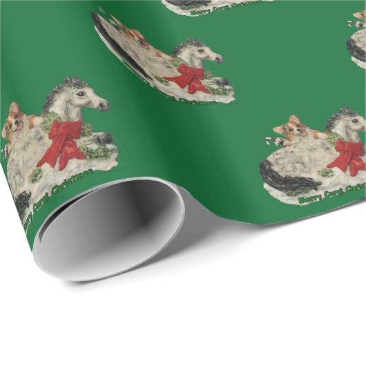 Merry Corgi-kerstpapier Cadeaupapier (Rol Hoek)