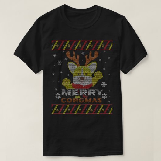 Merry Corgmas Corgi Ugly KerstSweater T-shirt (Design voorkant)