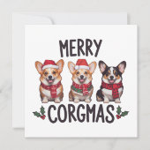 Merry Corgmas Santa Hat Christmas Corgi Dog Mom  Feestdagenkaart (Voorkant)