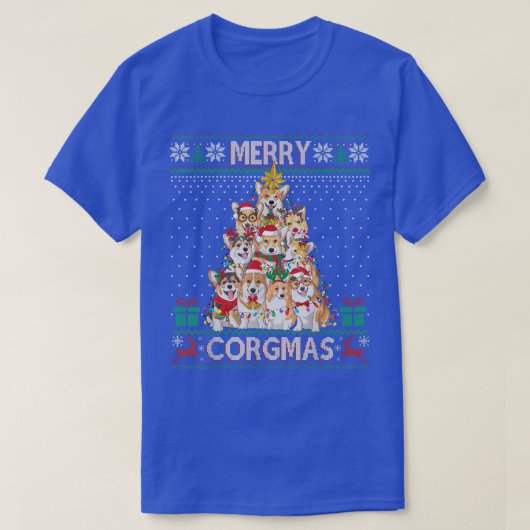 Merry Corgmas Ugly Sweater Funny Corgi Kerstmis T-shirt (Design voorkant)