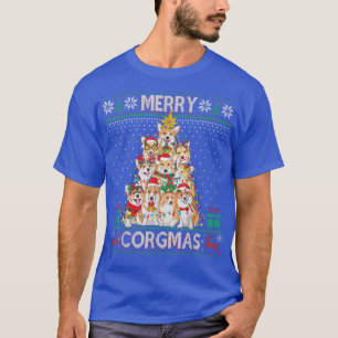 Merry Corgmas Ugly Sweater Funny Corgi Kerstmis T-shirt