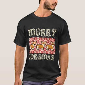 Merry Corgmas Xmas Hondenras Design Corgi Dogs T-shirt