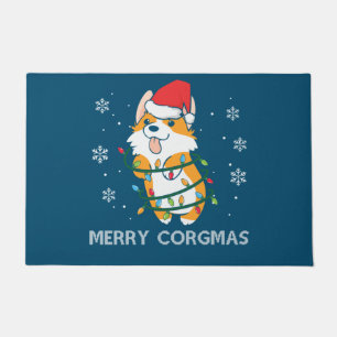 Merry Corgmas Xmas Pajamas Corgi Kerstmis Nerdy Deurmat