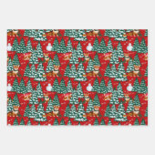 Merry Corgror - kerstcorgi-patronen 3 kleuren Inpakpapier Vel (Voorkant 2)