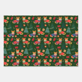 Merry Corgror - kerstcorgi-patronen 3 kleuren Inpakpapier Vel (Voorkant)