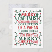 Merry Corruption of a Pagan Holiday, Santa Gift T Kaart (Voorkant / Achterkant)