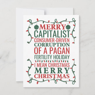 Merry Corruption of a Pagan Holiday, Santa Gift T Kaart