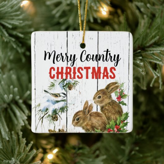 Merry Country Christmas Add a Name Ornament (Boom)