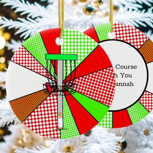 Merry Course-mas Disc Golf Pun gepersonaliseerd Keramisch Ornament