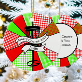 Merry Course-mas Disc Golf Pun Gepersonaliseerd Keramisch Ornament