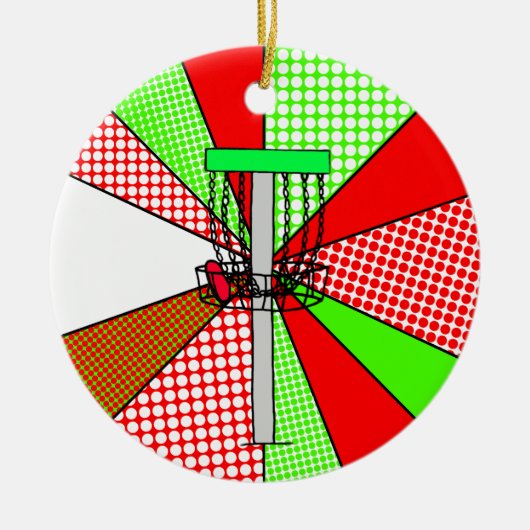 Merry Course-mas Disc Golf Pun gepersonaliseerd Keramisch Ornament (Voorkant)