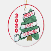 Merry Covid-kerstcadeaupapier Garland 2020 Keramisch Ornament (Links)