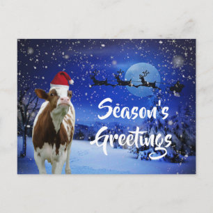 Merry Cowristmas Santa Koe Holiday Briefkaart