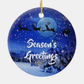 Merry Cowristmas Santa Koe Holiday Keramisch Ornament (Achterkant)