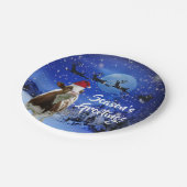 Merry Cowristmas Santa Koe Holiday Papieren Bordje (Gekanteld)