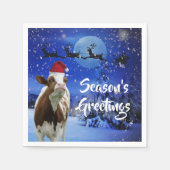 Merry Cowristmas Santa Koe Holiday Servet (Voorkant)