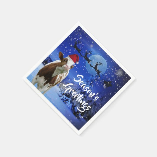 Merry Cowristmas Santa Koe Holiday Servet (Hoek)
