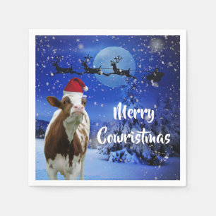 Merry Cowristmas Santa Koe Holiday Servet