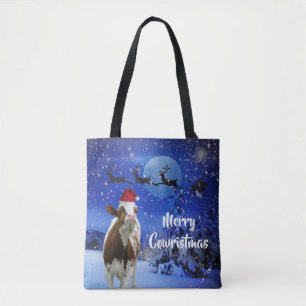 Merry Cowristmas Santa Koe Holiday Tote Bag