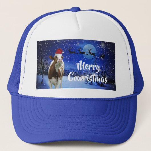 Merry Cowristmas Santa Koe Holiday Trucker Pet (Voorkant)
